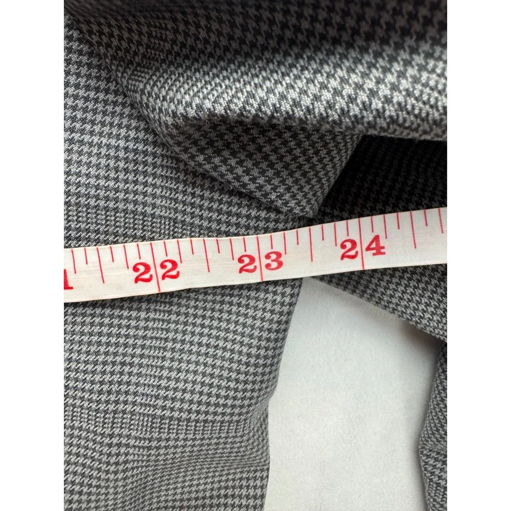 Stafford CoolMax EcoMade Gray Houndstooth Performance Wool Suit Jacket 46R NEW